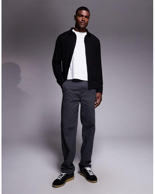 ASOS Gray Textured Overshirt for men