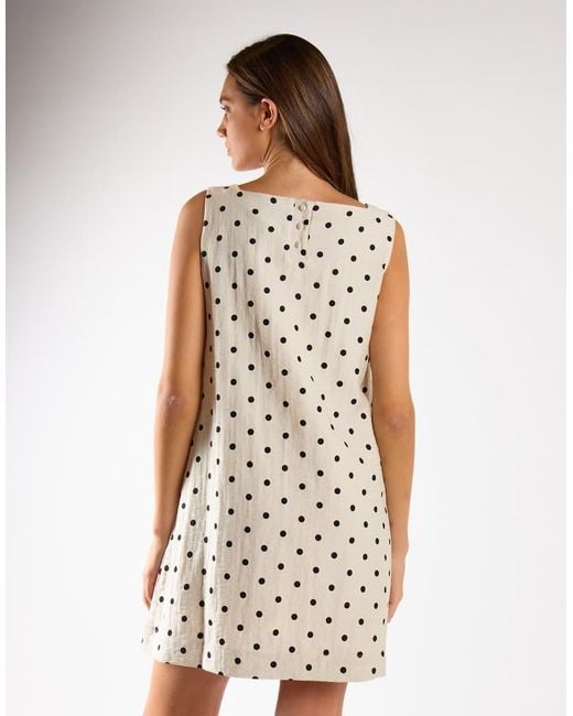NARRATED White Sleeveless A Line Mini Dress