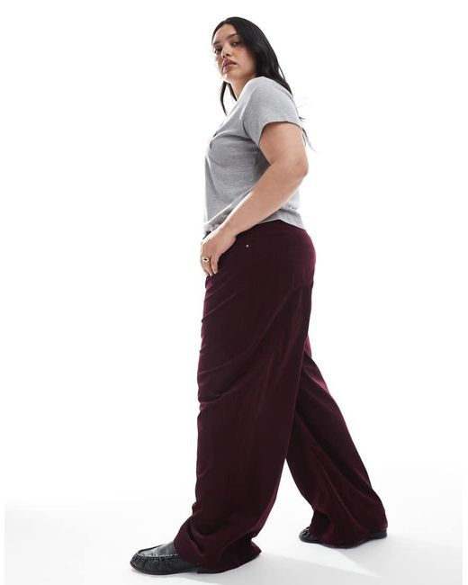 ASOS Purple Asos Design Curve Cord Wide Leg Pants
