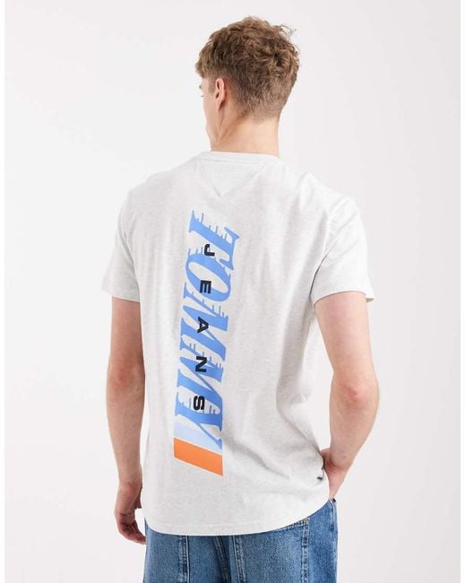 Tommy Hilfiger White Graphic Back Print T-Shirt for men