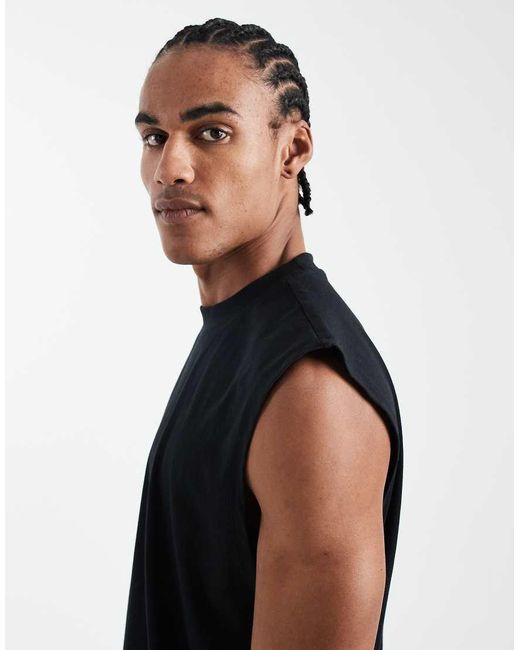 ASOS Black Essentials Oversized Tank 2 Pack for men