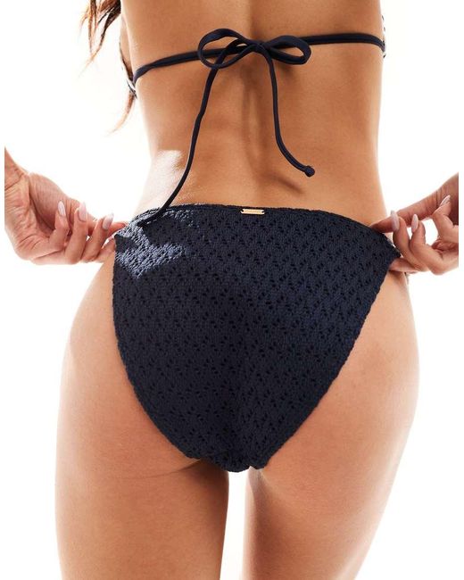 Hollister Hoogopgesneden Bikinibroekje Van Gehaakte Mix Met Hoge Taille in het Blue