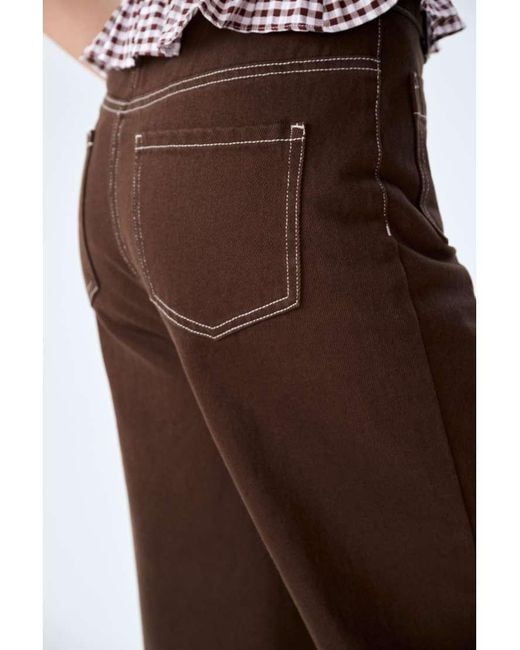 OMNES Brown Jeans Orielle High-Rise Jeans With Patch Pockets