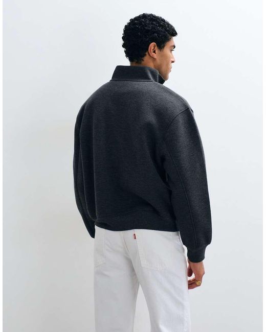 ASOS White Relaxed Boxy Funnel Half Zip for men