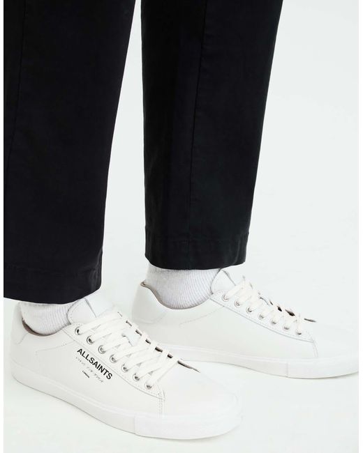 AllSaints – underground – leder-sneaker in White für Herren