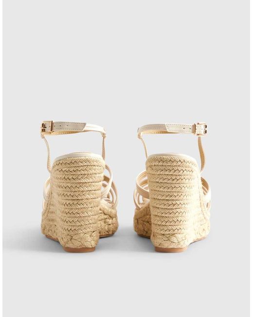 River Island Natural Caged Wedge Heel Sandals