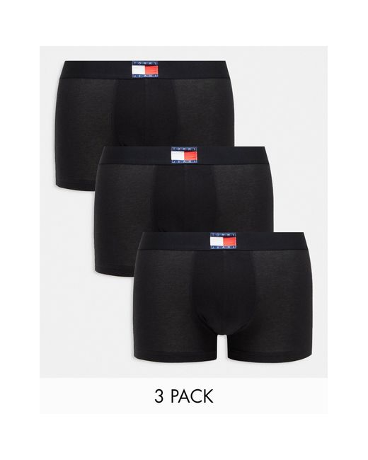 Tommy Hilfiger Black Tommy Jeans Heritage Essentials 3 Pack Trunks for men