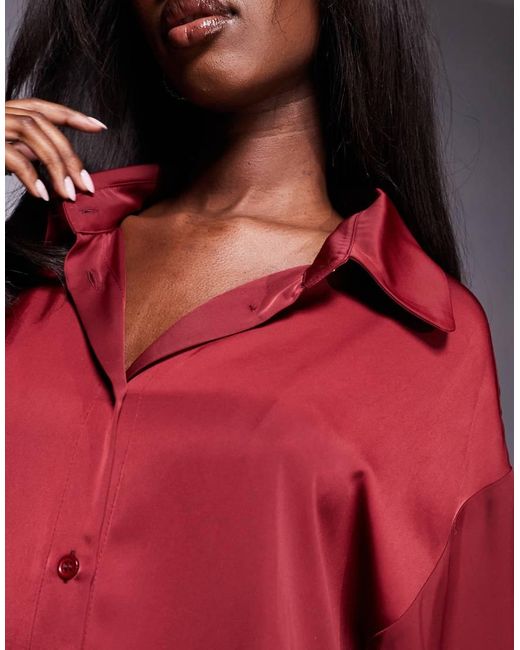 ASOS Red Satin Shirt