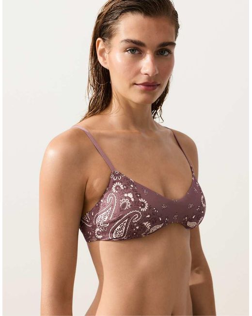 Oysho Green Bandana Bikini Top
