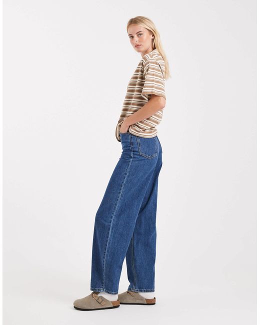Billie - jean bouffant taille haute - moyen délavé Vero Moda en coloris Blue