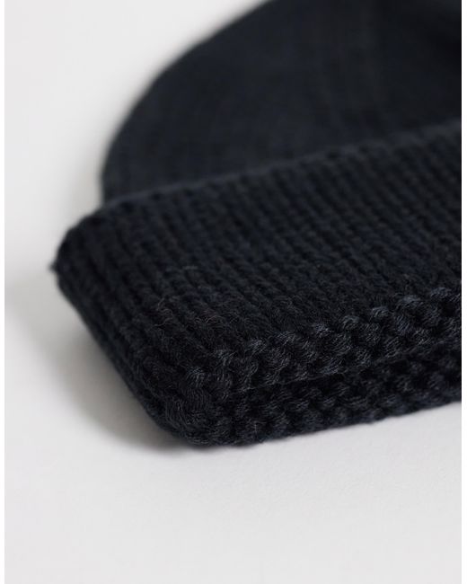 ASOS – gerippte strickmütze in Blue für Herren