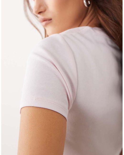 ARRANGE White Sculpted Crew Neck T-Shirt