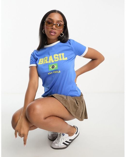 Stradivarius Blue – brasilien – fußball-t-shirt