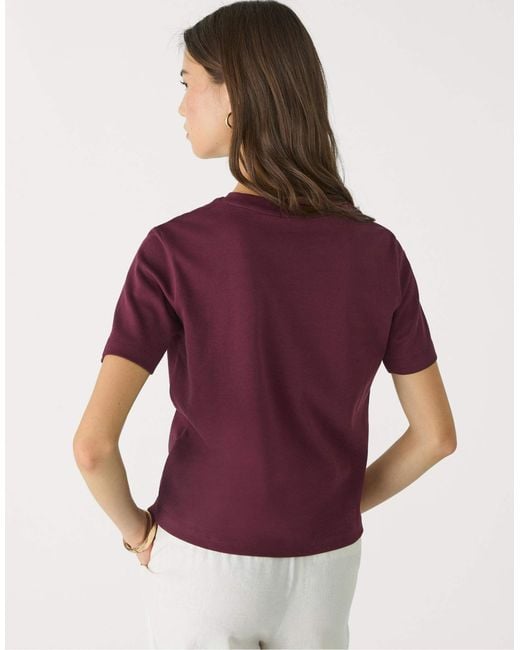 Stradivarius Purple – basic – schweres t-shirt