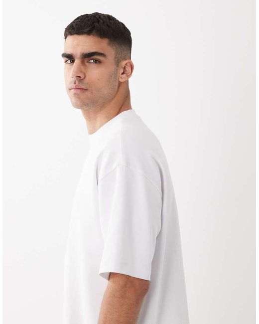 ASOS White Premium Interlock Oversized T-Shirt for men