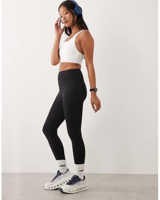 4505 Gray Petite Icon Active Tie Waist Run legging With Phone Pocket