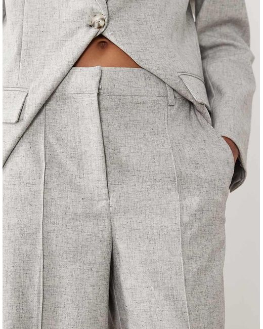 Y.A.S Gray High Waist Pleated Tailored Trouser Co-ord
