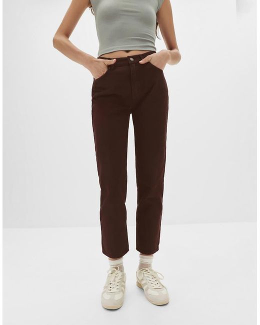 Pull&Bear White High Waist Mom Jeans