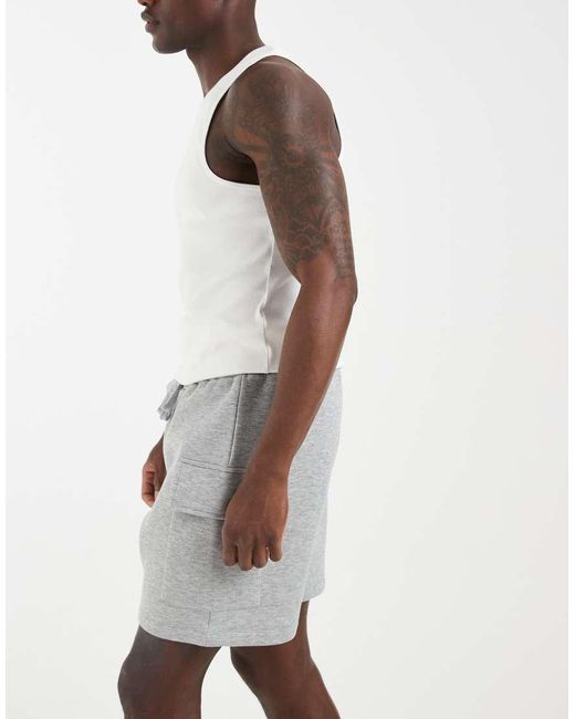 ASOS Gray Cargo Jersey Shorts for men