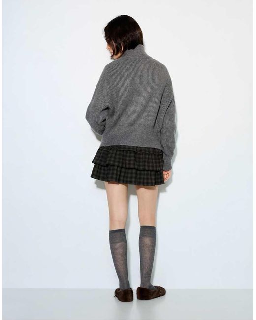 Pull&Bear Gray Zip-Up Cardigan