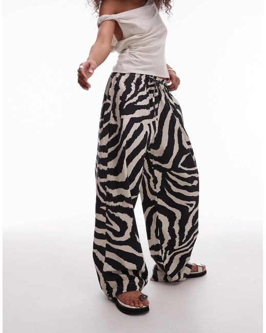 TOPSHOP Multicolor Linen Balloon Pants