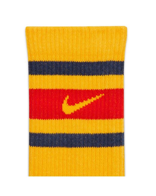 Nike Orange Retro Log Everyday Plus 3 Pack Logo Socks for men