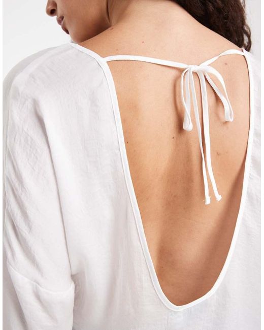 Blusa De Manga Larga Con Detalle Redondeado De ASOS de color Blue