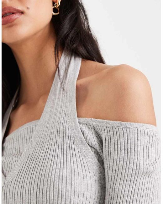Mango Blue Teen Cut Out Long Sleeve Top