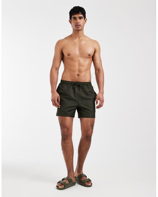 Fred Perry Green Drawstring Logo Swim Shorts for men