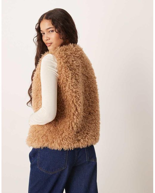 Threadbare Blue Faux Fur Shearling Gilet