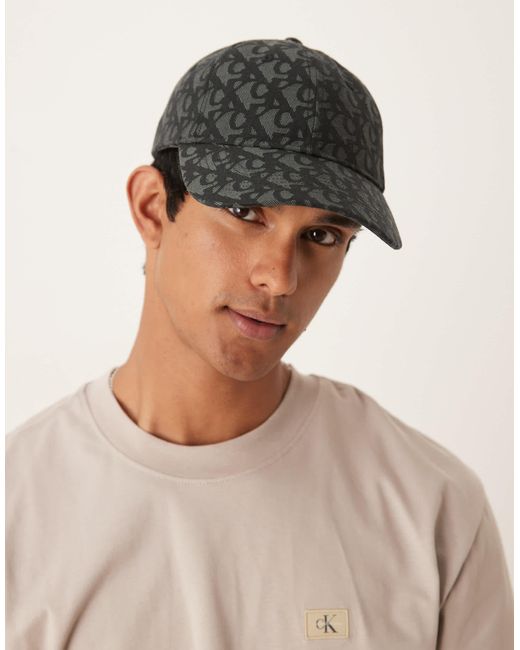 Calvin Klein – kappe mit monogramm in Black für Herren