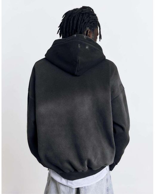 Pull&Bear Blue Faded Hoodie for men