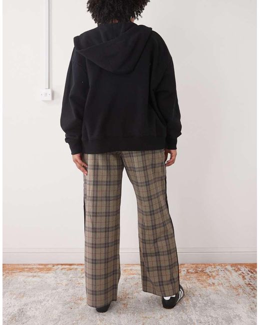 Noisy May Brown Wide Leg Trouser With Side Stripe