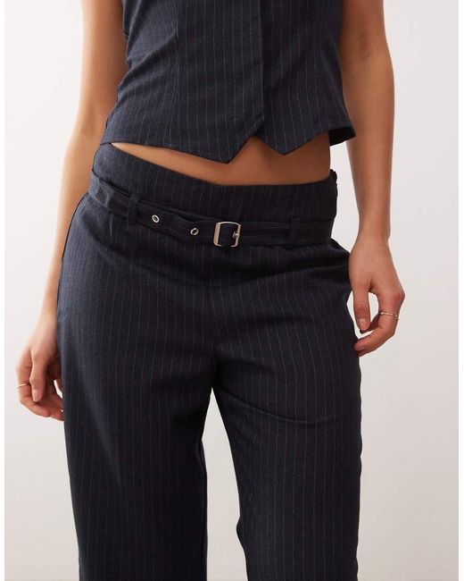 Collusion Gray Pinstirpe Straight Leg Trouser