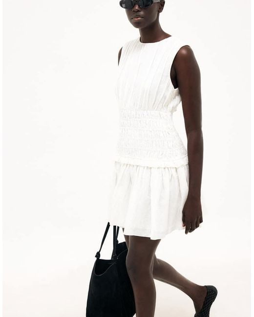 NA-KD Black Linen Blend Sleeveless Smock Mini Dress