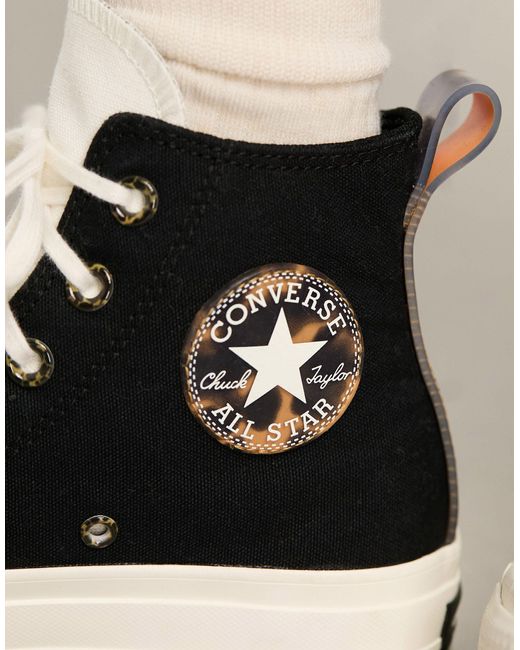 Chuck taylor all star hi lift - sneakers alte nere con dettagli animalier di Converse in Black