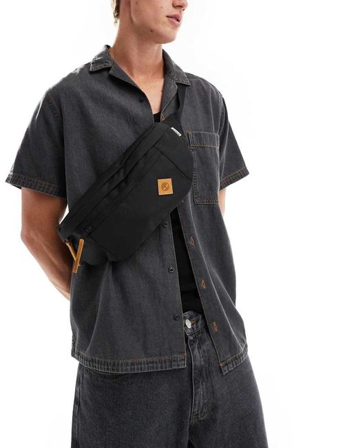 Timberland Black Zip Pocket Logo Bum Bag for men