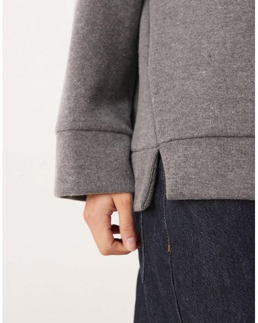 ASOS Gray Supersoft Split Hem Sweatshirt