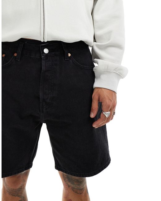 Weekday White Space Relaxed Fit Denim Shorts for men