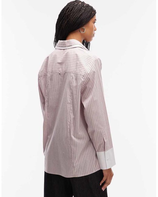 ASOS Pink Double Collar Oversized Shirt