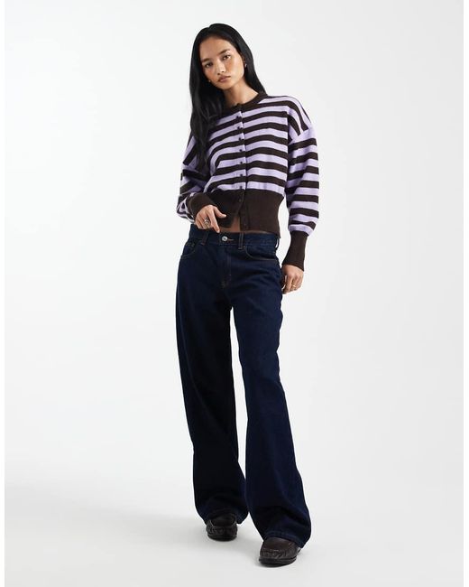 Daisy Street Blue Fitted Waist Cardigan