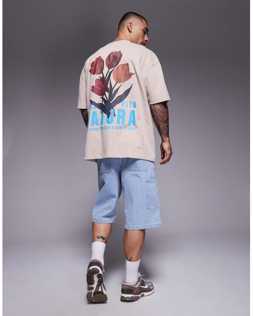 ASOS Gray Heavyweight Oversized T-shirt for men