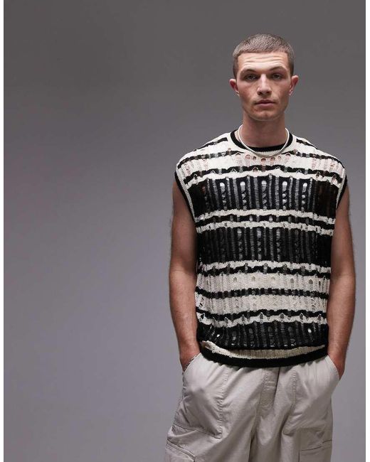 Canotta di Topman in Gray da Uomo
