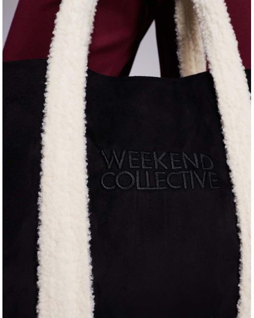 ASOS Black Weekend Collective Bag With Sherpa Design
