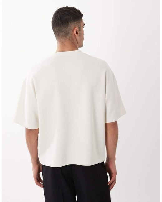 ASOS White Luxe Interlock Oversized Boxy T-Shirt for men