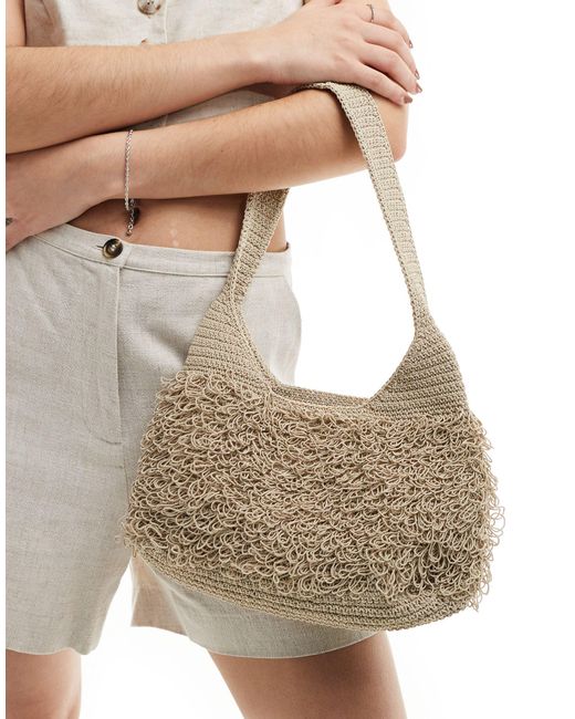 Weekday Natural Iris Crochet Shoulder Bag