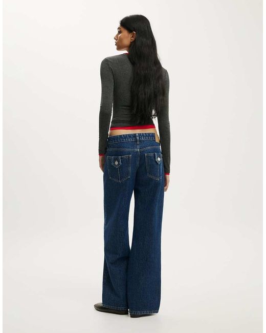 Cotton On Blue Petite Low Rise Straight Jean
