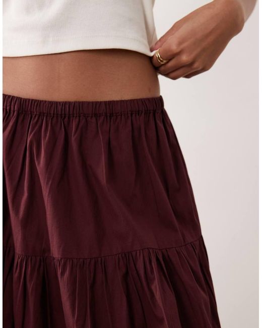 Miss Selfridge Tiered Poplin Maxi Skirt