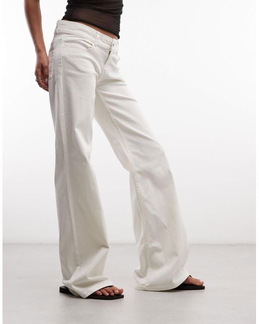 Weekday White Flare Trousers