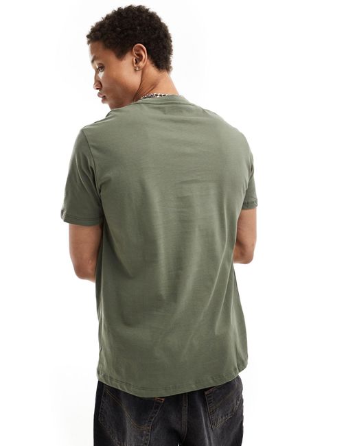 AllSaints – brace – t-shirt aus gebürsteter baumwolle in Green für Herren